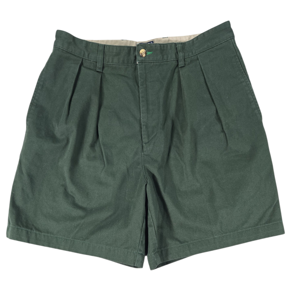 Vtg 90s Tommy Hilfiger Men 34 Hunter Green Pleated Shorts Classic Preppy Summer